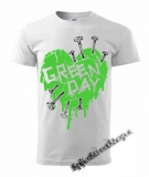 GREEN DAY - Green Heart - biele pánske tričko
