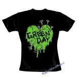 GREEN DAY - Green Heart - čierne dámske tričko
