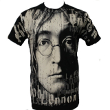 JOHN LENNON - Face BW - čierne pánske tričko 