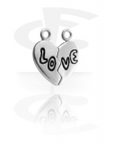 LOVE HEART - kovový cínový prívesok