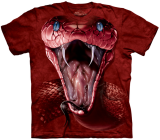 ČERVENÁ MAMBA - 3D pánske červené tričko od značky THE MOUNTAIN