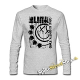 BLINK 182 - Spelled Out - šedé pánske tričko s dlhými rukávmi