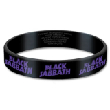 BLACK SABBATH - Logo - čierny gumený náramok