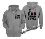 I LOVE GANGNAM STYLE - šedá pánska mikina na zips