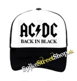 AC/DC - Back In Black - čiernobiela sieťkovaná šiltovka model "Trucker"