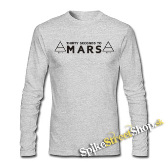 30 SECONDS TO MARS - Logo 2 - šedé pánske tričko s dlhými rukávmi