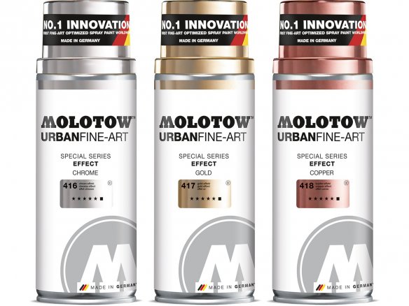 Molotow : Urban Fine Art : Artist Acrylic Spray Paint : 400ml : Gold Effect  417