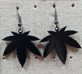 Náušnice gothic style-Marihuanna leaf