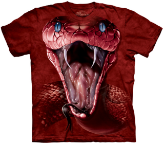 ČERVENÁ MAMBA - 3D pánske červené tričko od značky THE MOUNTAIN