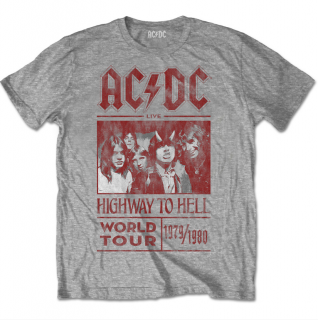 AC/DC - Highway to Hell World Tour 1979-1980 - sivé pánske tričko