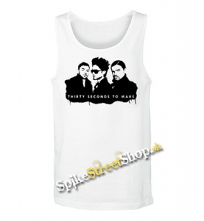 30 SECONDS TO MARS - Logo And Band - Mens Vest Tank Top - biele