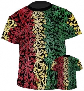 RASTA - Jamaica Leaf - čierne pánske tričko