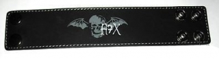 AVENGED SEVENFOLD - Black Wristband With Bat Logo - kožený náramok (Výpredaj)