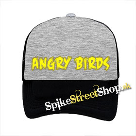 ANGRY BIRDS - Yellow Logo - šedočierna sieťkovaná šiltovka model "Trucker"