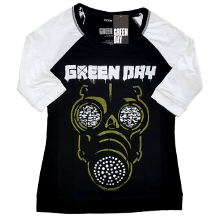 GREEN DAY - Green Mask - čierne dámske tričko s 3/4 rukávmi