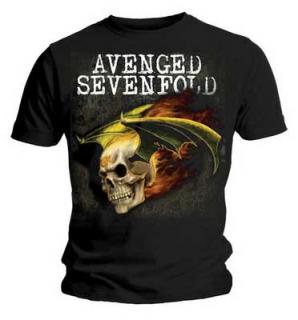 AVENGED SEVENFOLD - Flaming Bat Skull - pánske tričko
