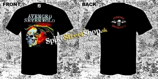 AVENGED SEVENFOLD - Flaming Bat Skull - čierne pánske tričko