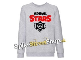 BRAWL STARS - Logo - šedá mikina bez kapuce