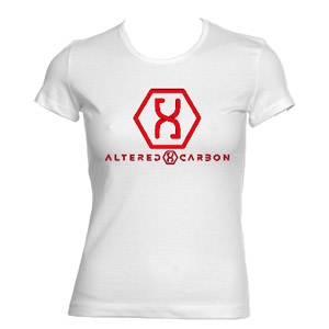 ALTERED CARBON - Red Logo - biele dámske tričko