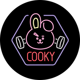 BT21 - Cooky Neon Poster - okrúhla podložka pod pohár