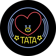 BT21 - Tata Neon Poster - okrúhla podložka pod pohár