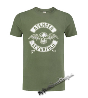 AVENGED SEVENFOLD - DeathBat Crest - olivové detské tričko