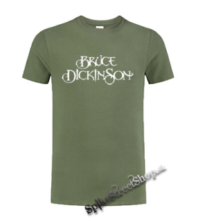 BRUCE DICKINSON - Logo - olivové pánske tričko