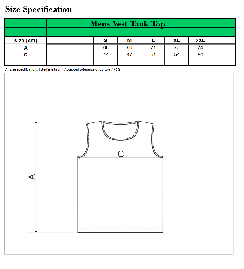 Rockové a metalové tielka v SpikeStreetShope Mens Vest Tank Top - metalové pánske tielka v SpikeStreetShope