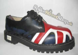 Topánky STEADY´S - modré s britskou vlajkou - 3 dierkové