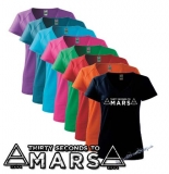 30 SECONDS TO MARS - biele logo - farebné dámske tričko (-30%=VÝPREDAJ)