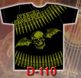 AVENGED SEVENFOLD - Green Skulls Bat - čierne pánske tričko (Výpredaj)