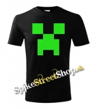 MINECRAFT - Green Creeper - Čierne chlapčenské tričko (-50%=VÝPREDAJ)