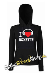 I LOVE ROXETTE - čierna dámska mikina (-50%=VÝPREDAJ)