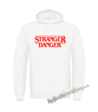 STRANGER DANGER - Red Logo - biela pánska mikina