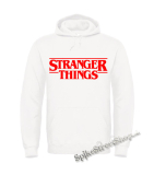 STRANGER THINGS - Logo Red - biela pánska mikina