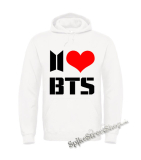 Biela detská mikina I LOVE BTS - Logo