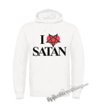 Biela detská mikina I LOVE SATAN - Pentagram