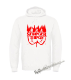 Biela detská mikina STRANGER THINGS - Logo Flip Red