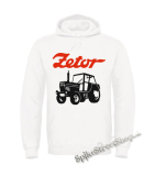 Biela detská mikina ZETOR - Červené logo a traktor