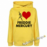 I LOVE FREDDIE MERCURY - žltá detská mikina