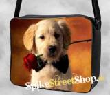 DOGS COLLECTION - Retriever s ružou - taška na rameno 