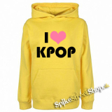 I LOVE K-POP - žltá detská mikina