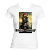 PIRÁTI Z KARIBIKU - Jack Sparrow - biele dámske tričko