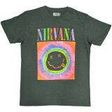NIRVANA - Smiley Glow Box - zelené pánske tričko
