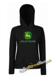 JOHN DEERE - Logo Yellow Green - čierna dámska mikina