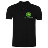 JOHN DEERE - Logo Yellow Green - čierna pánska polokošeľa