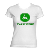 JOHN DEERE - Logo Green - biele dámske tričko