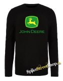 JOHN DEERE - Logo Yellow Green - čierne pánske tričko s dlhými rukávmi