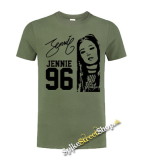 BLACKPINK - Jennie 96 Poster Signature - olivové detské tričko