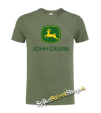 JOHN DEERE - Logo Yellow Green - olivové pánske tričko